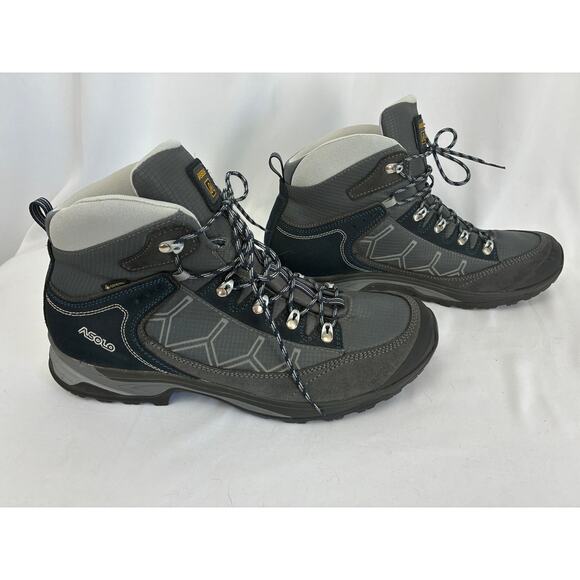 Asolo Falcon GV Boots Mens 12 Gray Blue Hiking Outdoor Trail Gore Tex - Picture 3 of 8